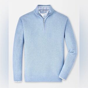Peter MillarMen's Light Blue Half-Zip Sweater